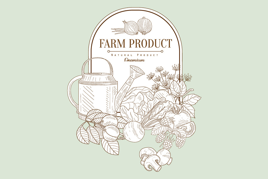 Farm product, Hand drawn Vector
