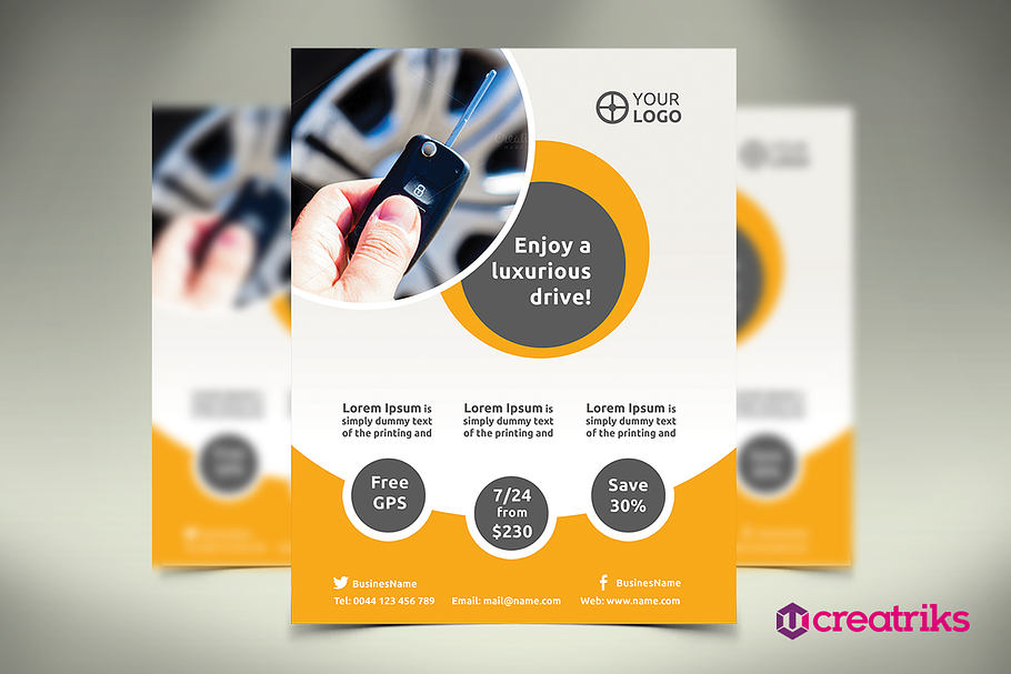 Rent a Car Flyer in Flyer Templates - product preview 8