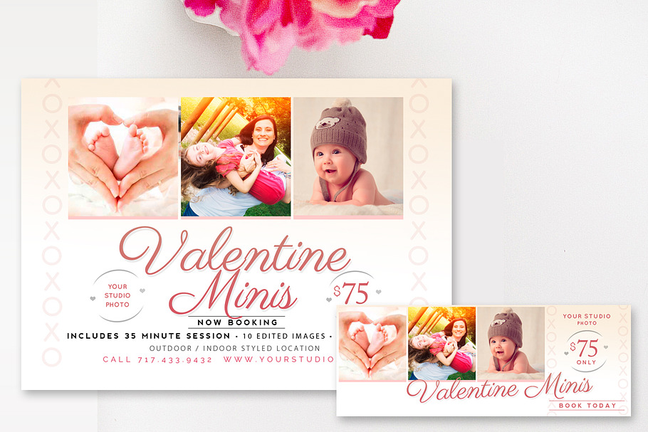 Valentine's Mini Session Bundle  in Flyer Templates - product preview 8