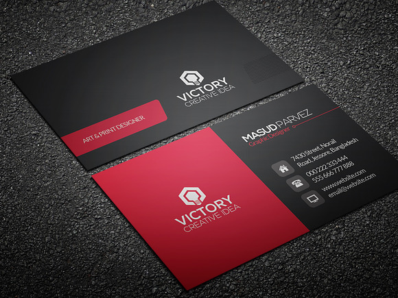 Aorza Corporate Business Card in Business Card Templates - product preview 1