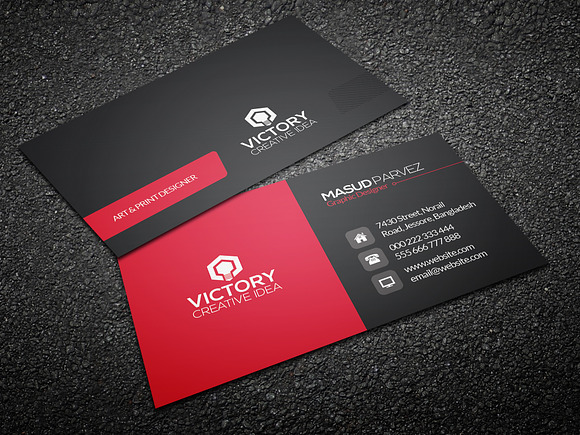 Aorza Corporate Business Card in Business Card Templates - product preview 2