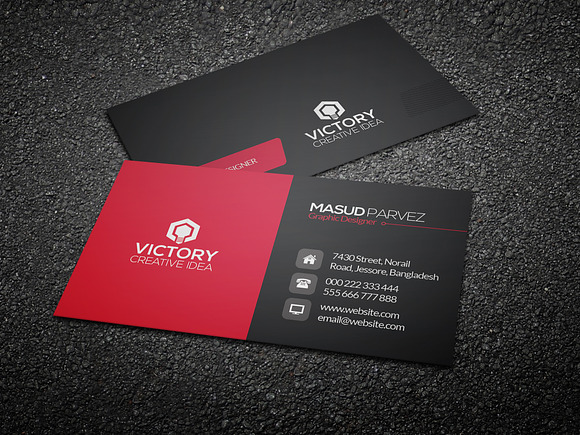 Aorza Corporate Business Card in Business Card Templates - product preview 3