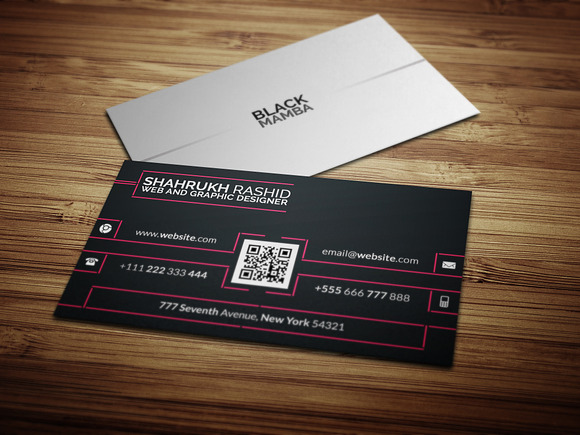 Black Mamba Corporate Business Card in Business Card Templates - product preview 1