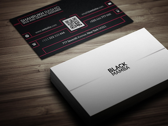 Black Mamba Corporate Business Card in Business Card Templates - product preview 5