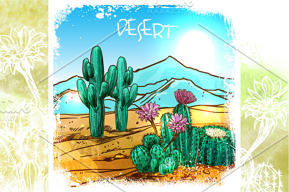 Cactus Sketch Set in Illustrations - product preview 2