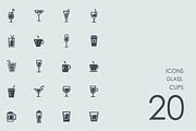 Glass, cups icons