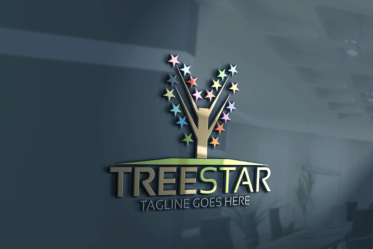  Tree Star Logo in Logo Templates - product preview 8