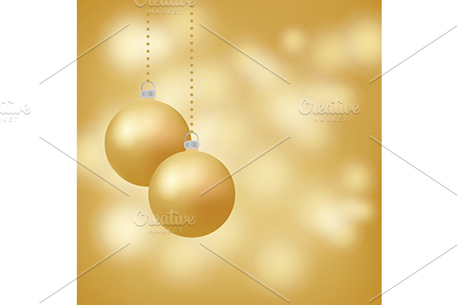 Glowing golden background, baubles in Illustrations - product preview 8