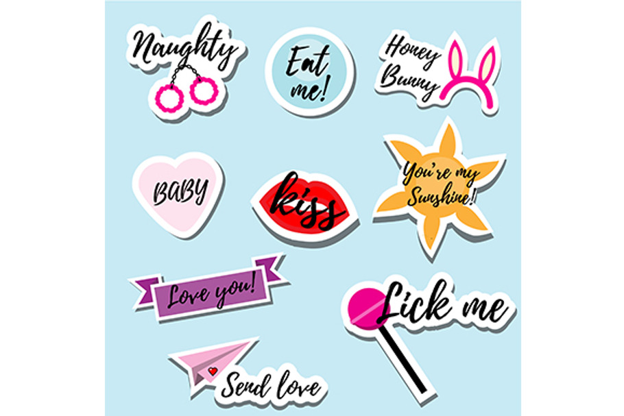 Romantic love stickers. eps jpg