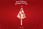 New Year and Merry Christmas Pizza
