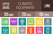 50 Climatic Line Multicolor Icons