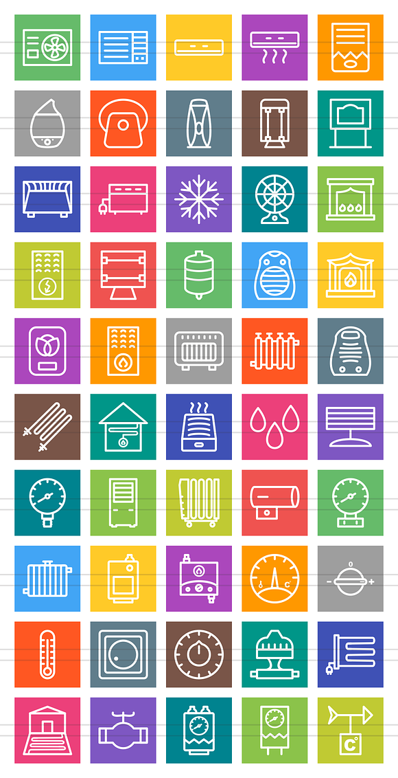 50 Climatic Line Multicolor Icons in Icons - product preview 1