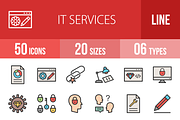 50 IT Services Filled Line Icons