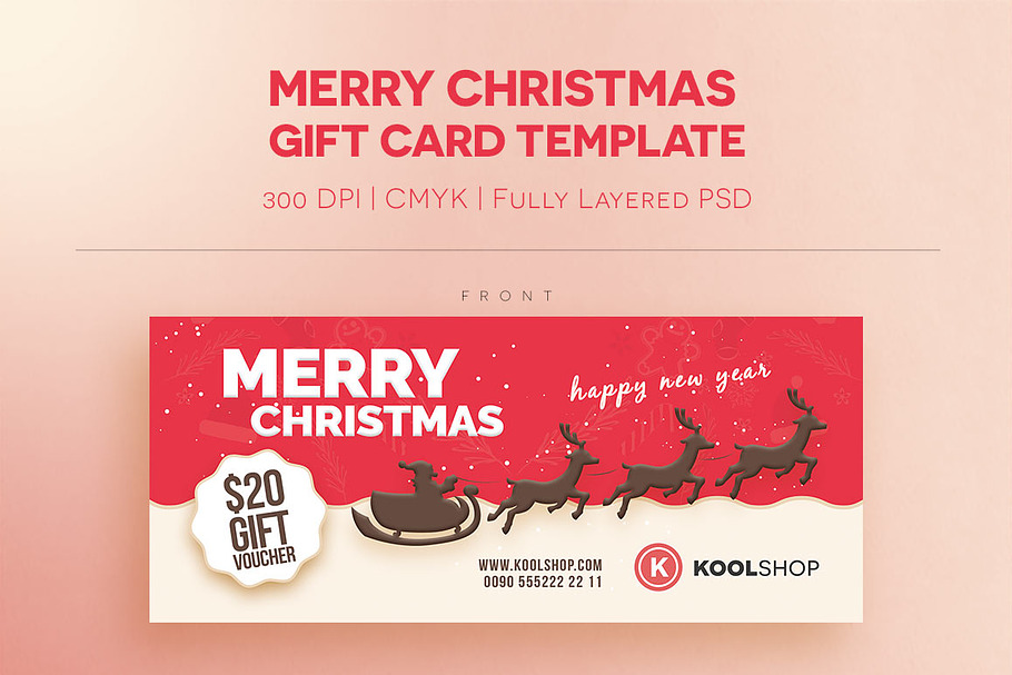 Merry Christmast Gift Card Templates