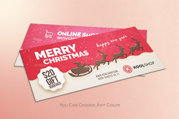 Merry Christmast Gift Card Templates in Postcard Templates - product preview 2