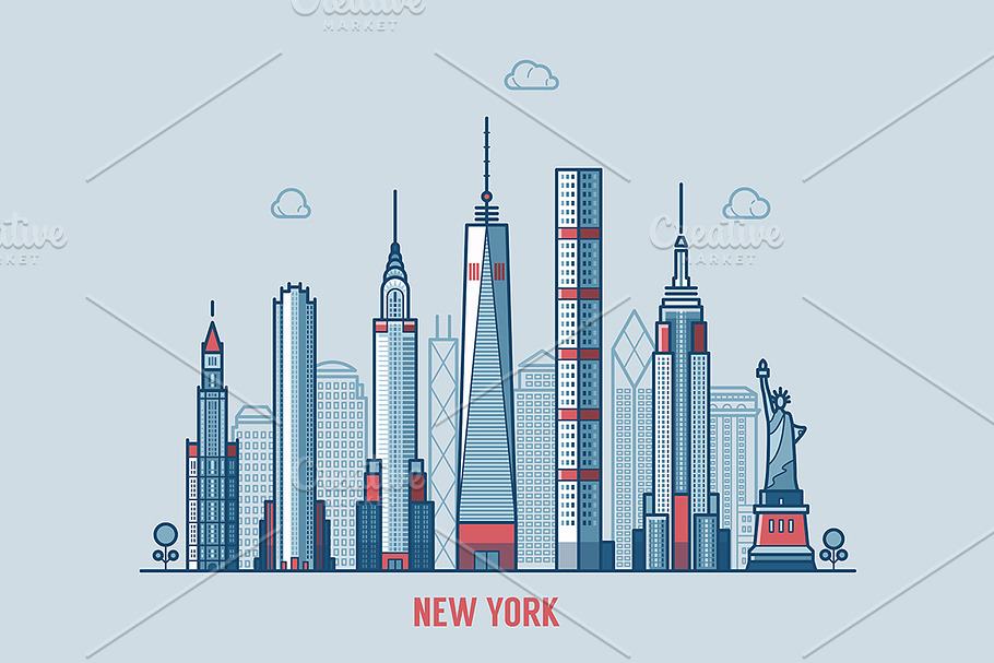 New York city skyline in Illustrations - product preview 8