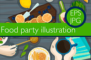1 Food party illustration