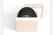 Open Box with Tires