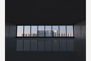 Window to city 3D rendering