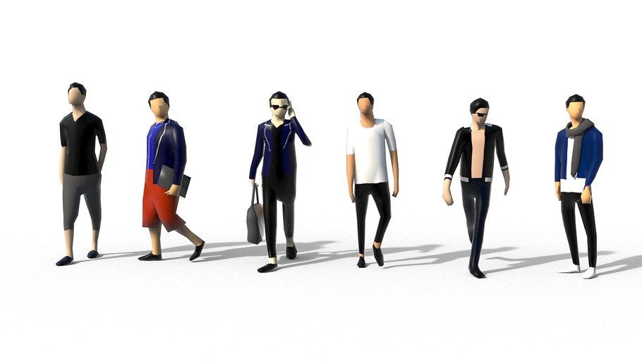 Low Poly People Pack - Man in People - product preview 1