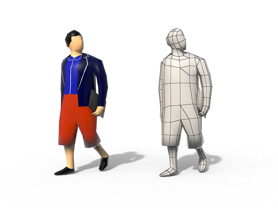Low Poly People Pack - Man in People - product preview 3