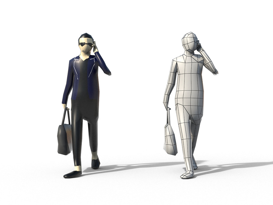 Low Poly People Pack - Man in People - product preview 4