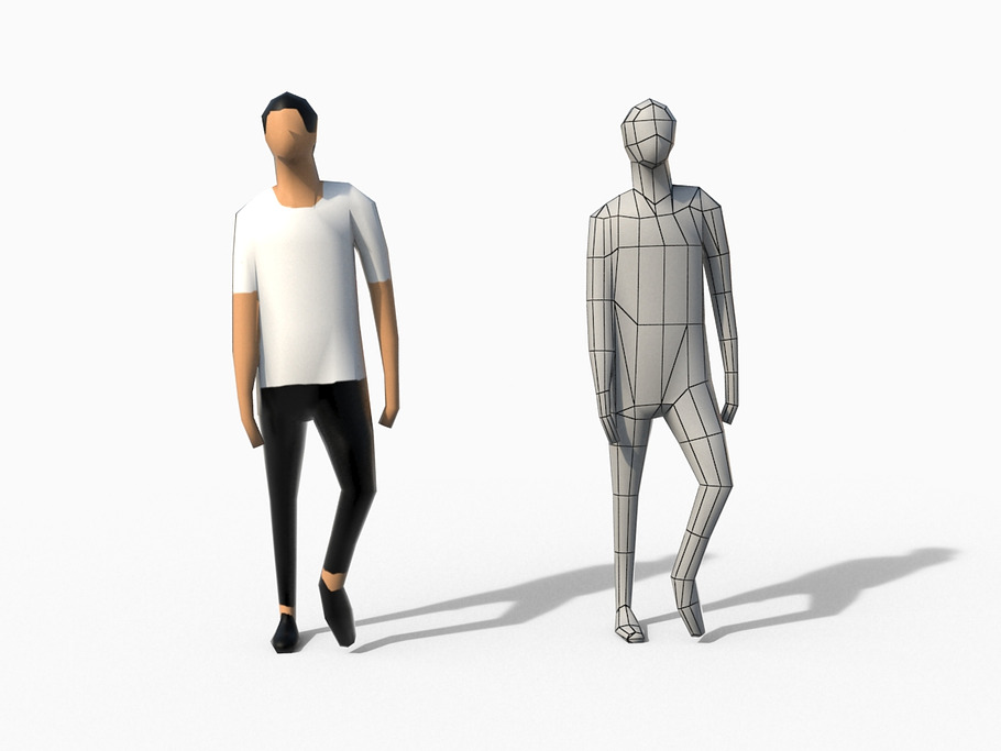 Low Poly People Pack - Man in People - product preview 6