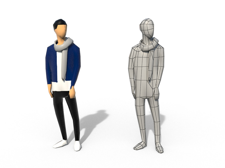 Low Poly People Pack - Man in People - product preview 7
