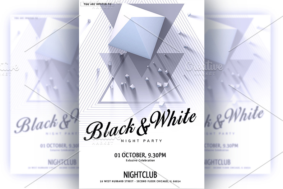 Black&White Party Flyer in Flyer Templates - product preview 8