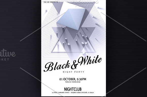 Black&White Party Flyer in Flyer Templates - product preview 1