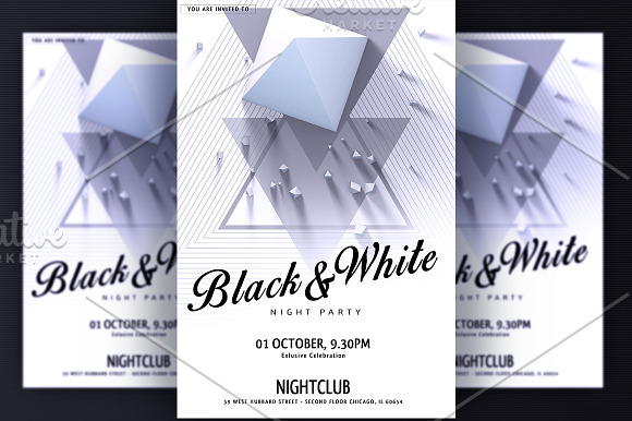 Black&White Party Flyer in Flyer Templates - product preview 2