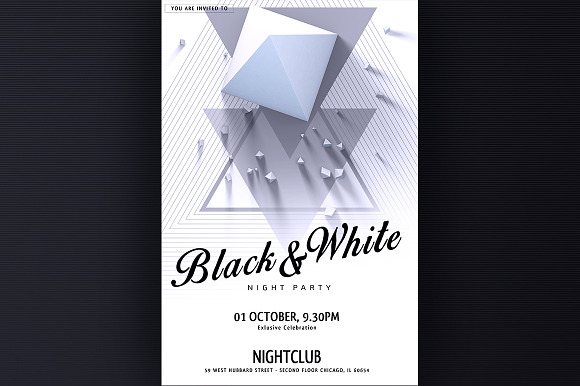 Black&White Party Flyer in Flyer Templates - product preview 3