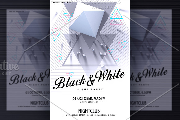 Black&White Party Flyer in Flyer Templates - product preview 4