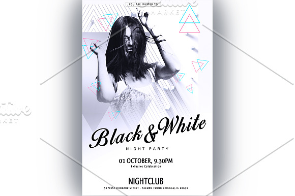 White Flyer Template  in Flyer Templates - product preview 3