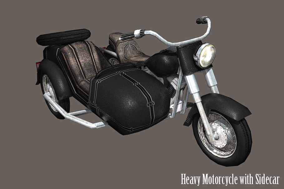 Heavy Motorcycle with Sidecar in Vehicles - product preview 1