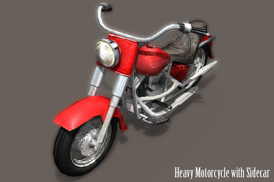 Heavy Motorcycle with Sidecar in Vehicles - product preview 3