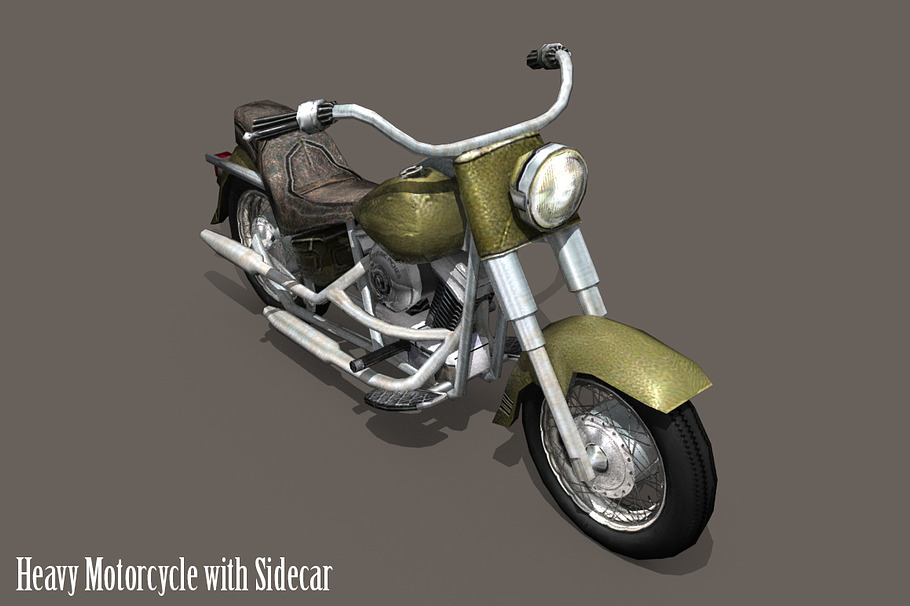 Heavy Motorcycle with Sidecar in Vehicles - product preview 4