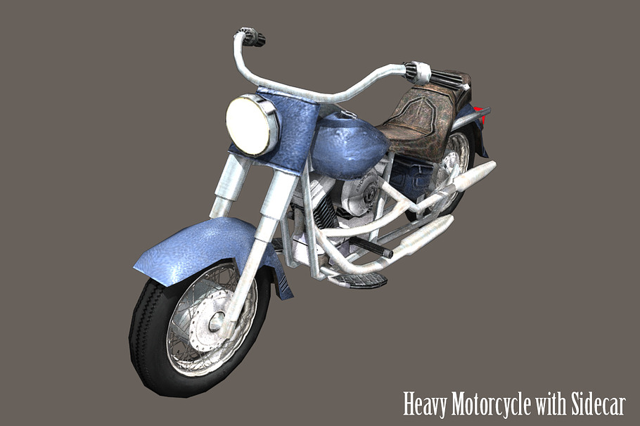 Heavy Motorcycle with Sidecar in Vehicles - product preview 5