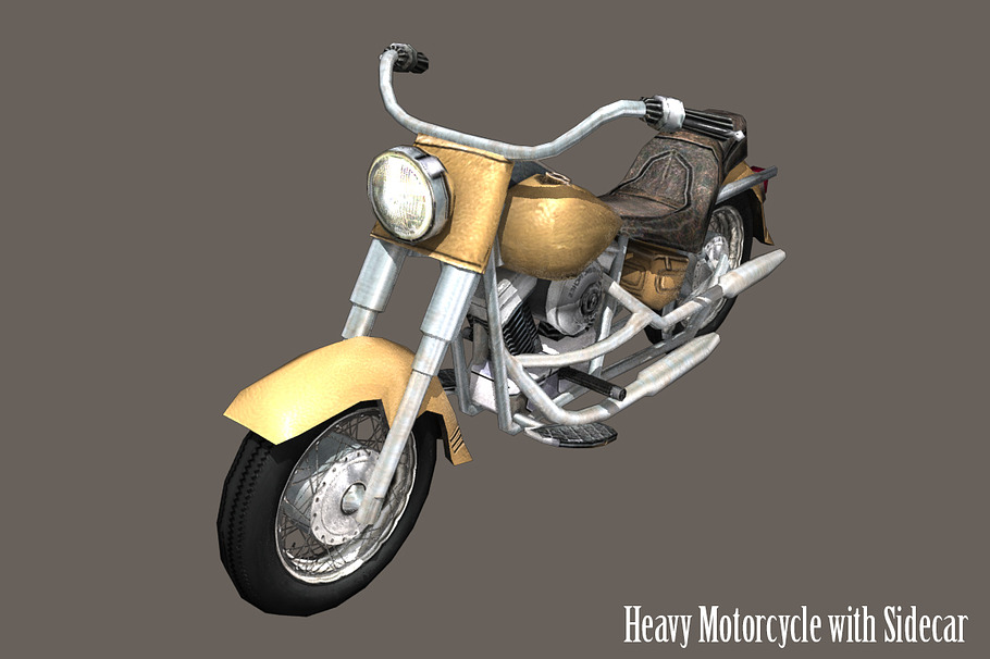 Heavy Motorcycle with Sidecar in Vehicles - product preview 6