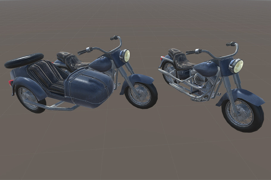 Heavy Motorcycle with Sidecar in Vehicles - product preview 9