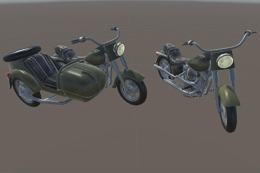 Heavy Motorcycle with Sidecar in Vehicles - product preview 10