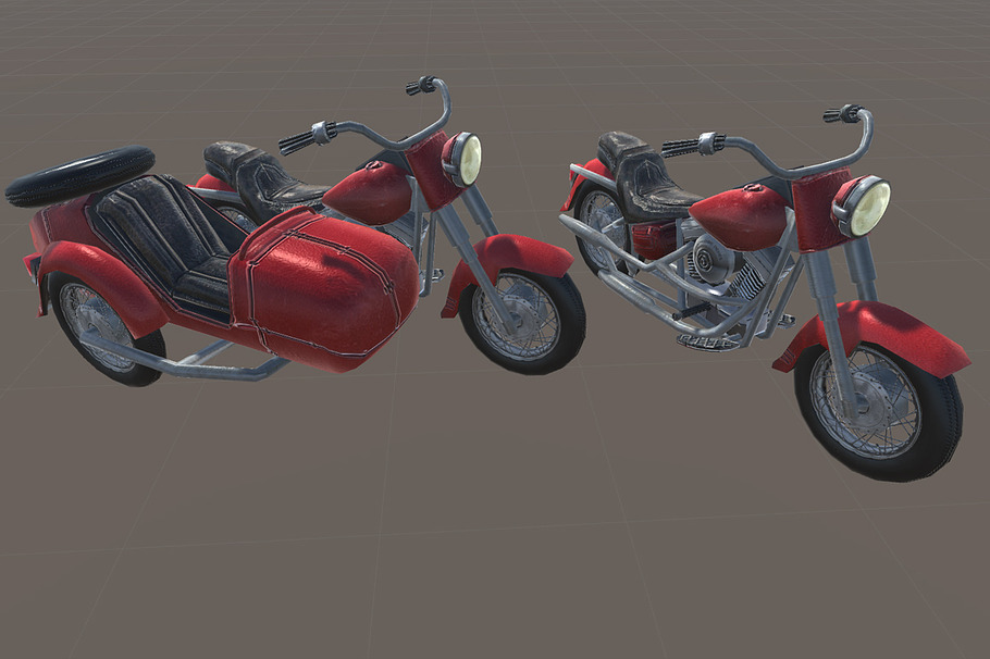 Heavy Motorcycle with Sidecar in Vehicles - product preview 11