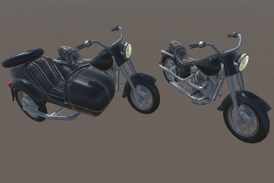Heavy Motorcycle with Sidecar in Vehicles - product preview 13
