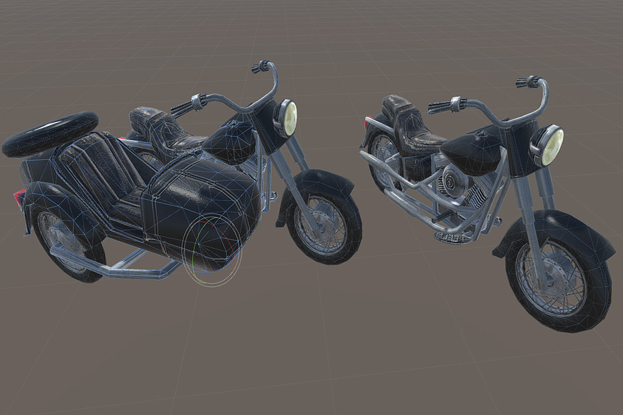Heavy Motorcycle with Sidecar in Vehicles - product preview 14