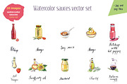 Watercolor sauces and oils
