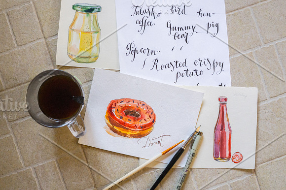 Watercolor sauces and oils in Illustrations - product preview 2