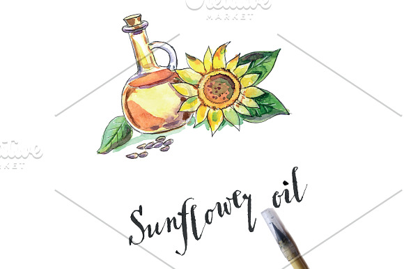 Watercolor sauces and oils in Illustrations - product preview 3