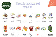 Watercolor preserved food