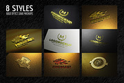 8 Styles Gold Effect Logo Mock-ups
