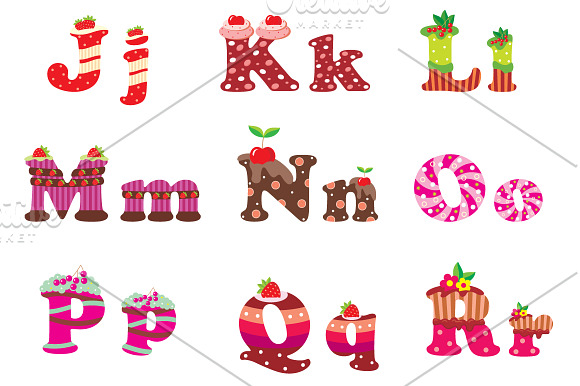 Sweet letters of the alphabet in Illustrations - product preview 1
